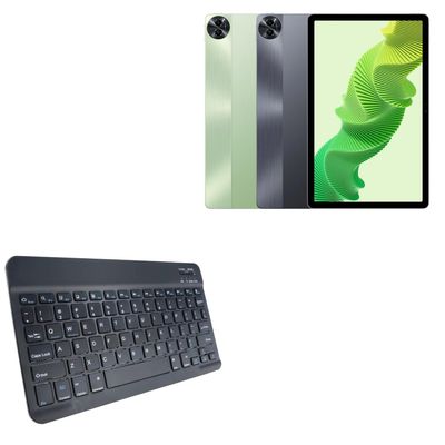 BoxWave Keyboard Compatible with Realme Pad 2 - SlimKeys Bluetooth Keyboard, Portable Thin with Chiclet-Style Keys - Jet Black