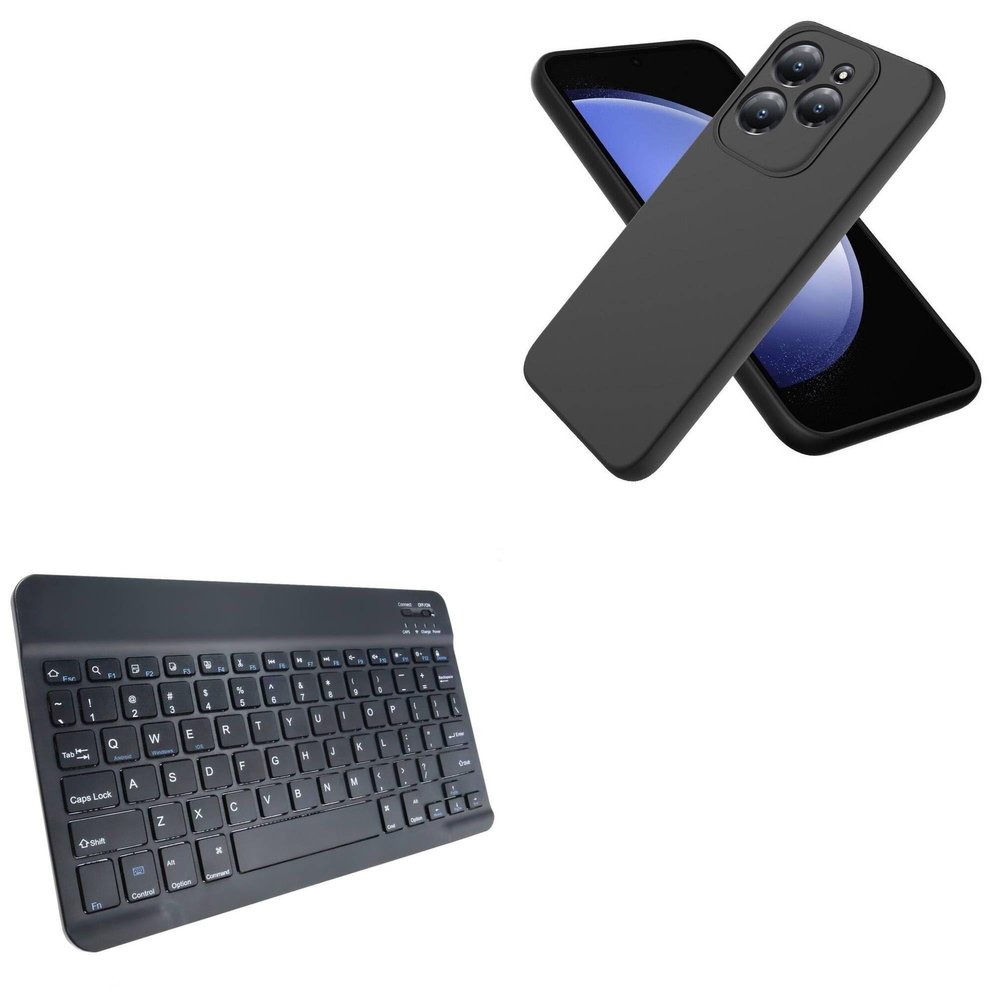 BoxWave Keyboard Compatible with Infinix Hot 40 Pro - SlimKeys Bluetooth Keyboard, Portable Thin with Chiclet-Style Keys - Jet Black