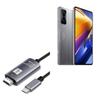 BoxWave Cable Compatible with Poco F4 GT - SmartDisplay Cable - USB Type-C to HDMI (6 ft), USB C/HDMI Cable - Jet Black view 1