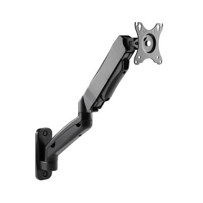 Single Monitor Arm Monitor Arm Wall Mounted Monitor Stand Arm Gas Spring Long Arm Monitor Stand Mount Adjustable Monitor Arm Fits 17"-27" Monitors 4.4-19.8 Lbs, Matte Black Monitor Desktop Mount