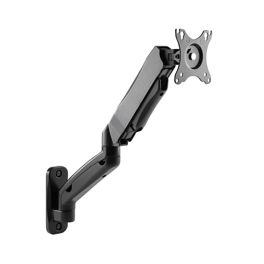 Single Monitor Arm Monitor Arm Wall Mounted Monitor Stand Arm Gas Spring Long Arm Monitor Stand Mount Adjustable Monitor Arm Fits 17"-27" Monitors 4.4-19.8 Lbs, Matte Black Monitor Desktop Mount