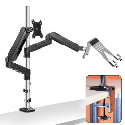Single Monitor Arm Monitor and Laptop Mount 2-in-1 Adjustable Dual Arm Desk Mounts Column Type Dual Monitor Stand Arm, VESA Mount 75/100mm with C Clamp Monitor Arm Monitor Desktop Mount ( Size : Colum