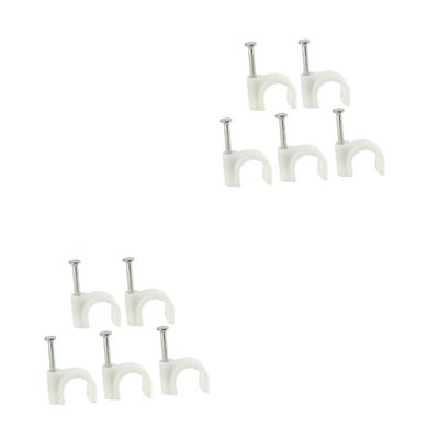 jojofuny 400pcs Round Cable Clips for Wire Management Clamps for Indoor and Outdoor Use Weather-Resistant Cord Holders for Ethernet Tv and Speaker Cables