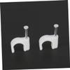 jojofuny 400pcs Round Cable Clips for Wire Management Clamps for Indoor and Outdoor Use Weather-Resistant Cord Holders for Ethernet Tv and Speaker Cables view 2