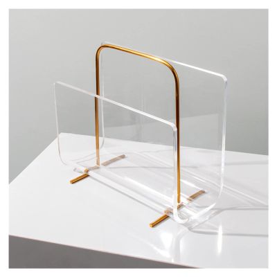GLigeT CD Rack Vinyl Record Storage Holder Stand Acrylic Geometric Art Storage Rack Magazine Rack Sales Office Modern Decoration Ornaments Disc Rack (Color : A)