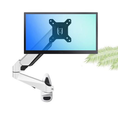 Single Monitor Arm Monitor Arm Single Monitor Desk Mount Long Arm Monitor Stand Mount With Gas Spring Wall-mounted Height Adjustable VESA Bracket for 15"-27" Screen Monitor Desktop Mount ( Color : Whi
