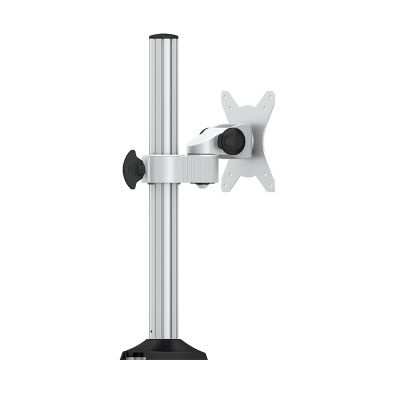 Single Monitor Arm Monitor Arm Aluminum Alloy Monitor Stand 17"-27" Column Monitor Desk Mount with Robotic Arm Height Adjustable Monitor Stand Mount with C-Clamp and Grommet Base Monitor Desktop Mount
