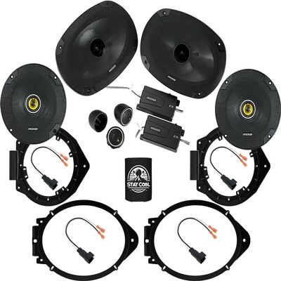 KICKER Speakers 6.5 & 6X9 inch for GMC Yukon/XL/Denali 2015-2023 Upgrade Kit - 2 Pairs of CS Series with Adapters and Harness, Car Audio Front & Rear Door Speaker CSC654, 46CSC654 & CSS694, 46CSS694