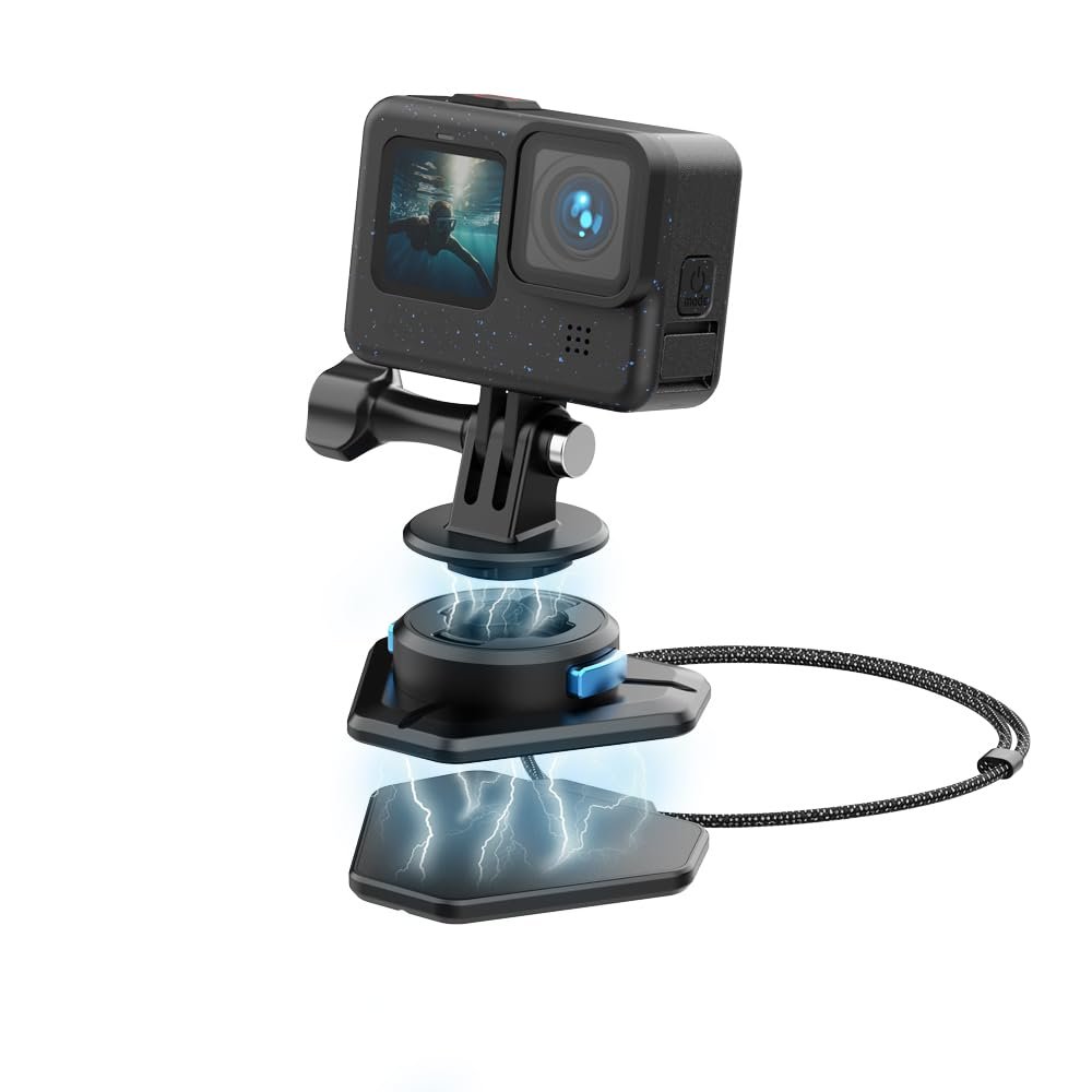 SUREWO Magnetic Quick Release Chest Mount,Magnetic Selfie Neck Holder Mount with Neck Strap Compatible with Go pro Hero 13/12/11/10/9/8/7/6,DJI Osmo Action 5 pro/4/3/2 and More