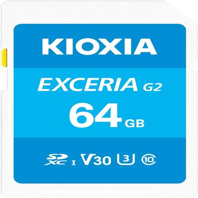KIOXIA KLNEB064G Formerly Toshiba Memory SD Card, 64 GB, SDXC, UHS-I U3, V30, Class 10, 100MB/s Reading Speed, Made in Japan, 5 Years Manufacturer's Warranty