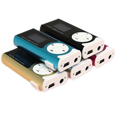 ALOEU Mini USB Clip Player MP3 Player LCD Screen 16GB Mini SD TF Card