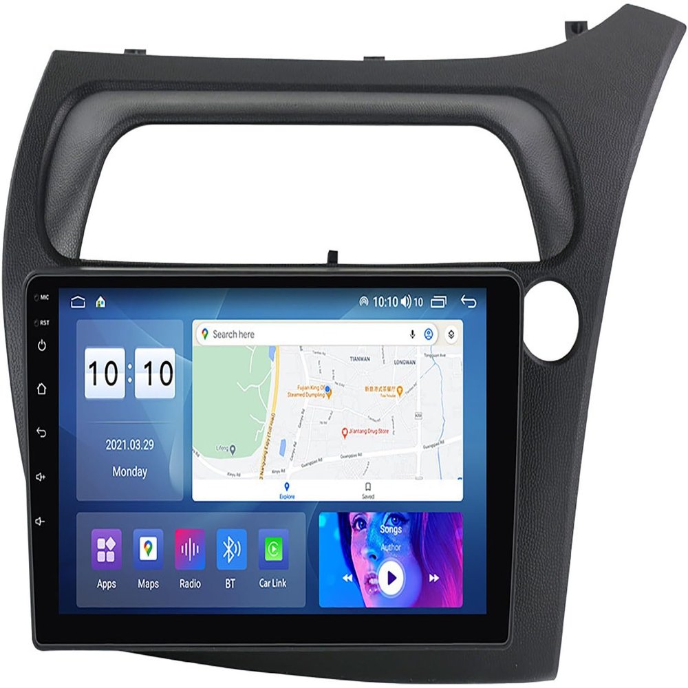 PLOKM Android 12 Car Stereo with Headunit Autoradio for H-onda Civic 2006-2011, Support Wireless Carplay Android Auto Backup Camera 9 Inch WiFi GPS Multimedia Player M300S