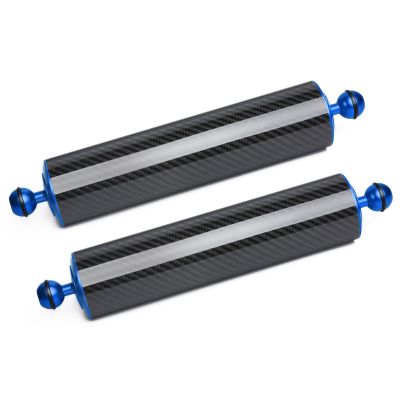 LetonPower Blue 12" Carbon Fiber Underwater Float Arm (2-Pack) - Ultralight Dual 1" Ball Buoyancy System for Diving Tray Video Lights & Strobes