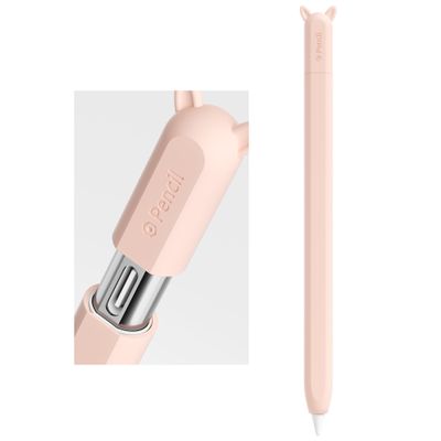 ELETIUO Silicone Case Compatible with Apple Pencil (USB-C),Protective Holder Grip Sleeve with Cap,Anti-Slip Cover Supports Magnetic Compatible with Apple Pencil 3rd Generation,Ear Pink
