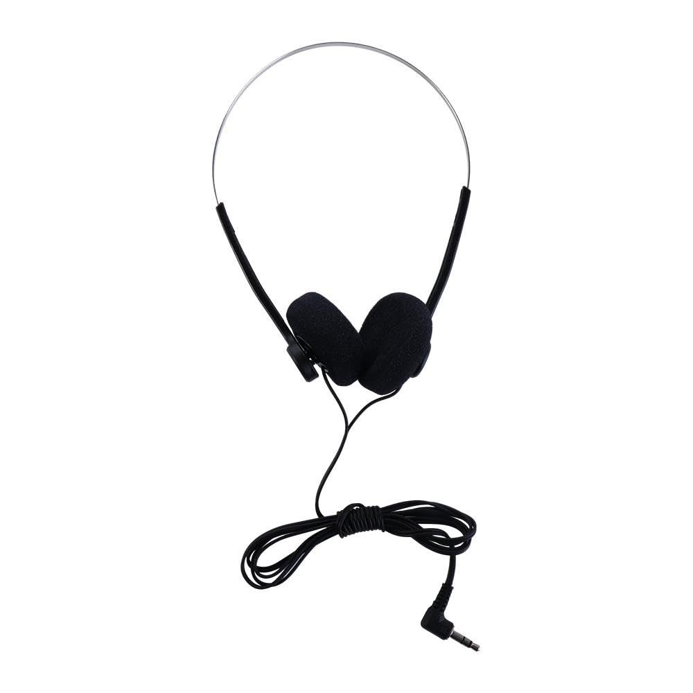 Retro On-Ear Headphones, 80s 90s Retro Feelings, Portable Walkman Headphone with 3.5mm Vintage Underwire - Photo Props for Women & Men (Black)