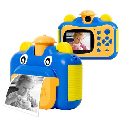 Andoer Cute Kids Instant Camera 1080P Kids Digital Camera Childeren Instant Print Camera 12MP 180Rotatable with Video Recorder Filters Auto Focus with Paper Rolls 32GB Memory Card Stickers Present