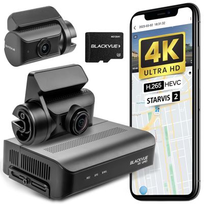 BlackVue DR970X Box-2CH Plus 64GB Dash Cam - Secure Box Unit + 2 Small Cameras (4K-Full HD), STARVIS 2 Sensor, Parking Mode, Up to 512GB, Wi-Fi, GPS, Cloud Features Dashcam