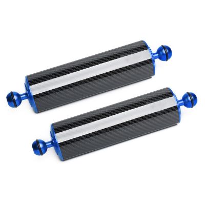 LetonPower Blue 10" Carbon Fiber Underwater Float Arm (2-Pack) - Ultralight Dual 1" Ball Buoyancy System for Diving Tray Video Lights & Strobes