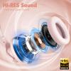 ZIHNIC Active Noise Cancelling Headphones, 60H Playtime Wireless Bluetooth Headset Low Latency-Pink view 3