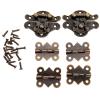 6Pcs/Set Cabinet Hinges with Antique Bronze Jewelry Wooden Box Case Toggle Hasp Latch Furniture Accessories Vintage Hardware view 1