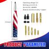 Yumfugu 1 PC Car American Flag Bullet Antenna, 5.51" x 0.78" Anti-Theft Security Antenna, Stable Signal Receiving Antenna with Threaded Mounting Accessories, for Most Car Models (Silver) view 2