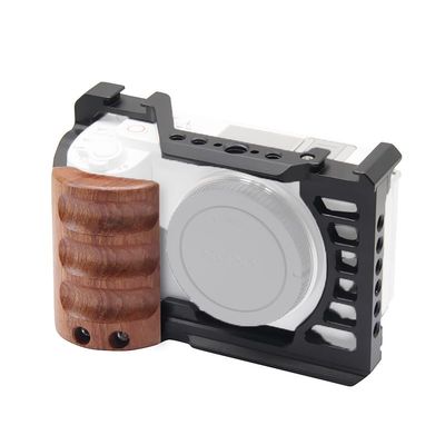 BGNing ZV-E1 Camera Cage Protective Frame Metal Video Rig Cold Shoe Mount for Sony ZVE1 Camera for Arca Tripod No/with Wooden Side Hand Grip (ZV-E1 type2)