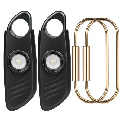 Coynor Personal Safety Alarm for Women  140dB Safe Sound Personal Alarm with Strobe Light, Personal Protection Siren Device for Women, Men, Children, Elderly in 5 Colors  2 Pack (Black)