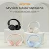 Memo Tech Wireless Headphones Foldable and Portable Design Soft Leather Earmuffs (White) view 3