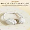 Memo Tech Wireless Headphones Foldable and Portable Design Soft Leather Earmuffs (White) view 4