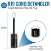 Awishwell Phone Cord Detangler for Desk Phones, 1 Pack Phone Cord for Landline 8 Ft Uncoiled (1.4 Ft Coiled) and 1 Pack 360 Degree Rotating Telephone Wire Detangler Tangle Free, Black view 3