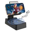 Fanlory Birthday Gifts for Men,Cell Phone Stand with Wireless Bluetooth Speaker and Antislip Base HD Surround Sound for Home with Bluetooth Speaker for Desk Compatible with iPhone,ipad (Black) view 1