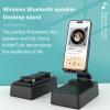 Fanlory Birthday Gifts for Men,Cell Phone Stand with Wireless Bluetooth Speaker and Antislip Base HD Surround Sound for Home with Bluetooth Speaker for Desk Compatible with iPhone,ipad (Black) view 2