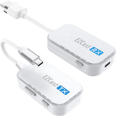 EZCast Wireless Display Transmitter & Receiver Kit, Type-C & HDMI Transmitters with Wireless Receiver, Plug & Play Screen Casting for Laptop/PC to TV/Projector (Type-C)