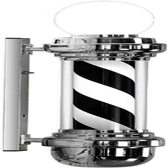 Barber Pole Light barber pole led light, Barber Shop LED Hair Salon Logo Waterproof Rotating Light Salon Shop Sign Outdoor Wall Light,73 * 29 * 22cm/28.7 * 11.4 * 8.66in ( Color : Black and White , Si