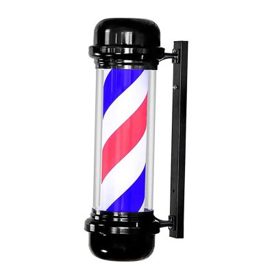 WeBert Barber Pole Light Barber Pole led Light, LED Rotating Light Hair Salon Shop Beauty Sign Illuminating Rotating Salon Sign Light Red White 71Cm Large Very Bright