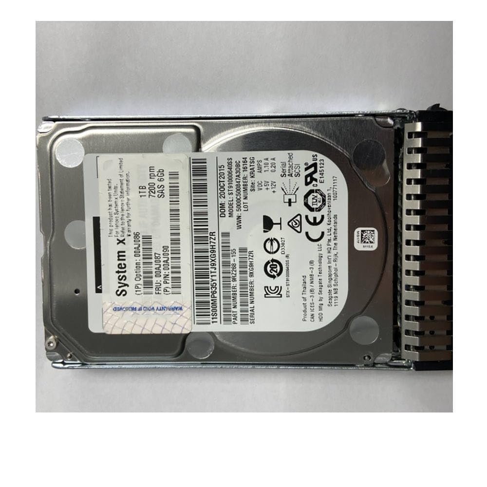 1TB for Server Hard Disk 00AJ087 1TB 7.2K SAS 6G 2.5" 00AJ086 00AJ090 M5