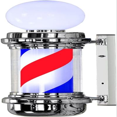Barber Pole Light barber pole led light, Barber Shop LED Hair Salon Logo Waterproof Rotating Light Salon Shop Sign Outdoor Wall Light,73 * 29 * 22cm/28.7 * 11.4 * 8.66in ( Color : Black and White , Si