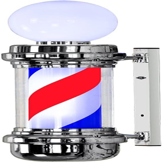 Barber Pole Light barber pole led light, Barber Shop LED Hair Salon Logo Waterproof Rotating Light Salon Shop Sign Outdoor Wall Light,73 * 29 * 22cm/28.7 * 11.4 * 8.66in ( Color : Black and White , Si