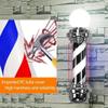 Barber Pole Light barber pole led light, Barber Shop LED Hair Salon Logo Waterproof Rotating Light Salon Shop Sign Outdoor Wall Light,73 * 29 * 22cm/28.7 * 11.4 * 8.66in ( Color : Black and White , Si view 3