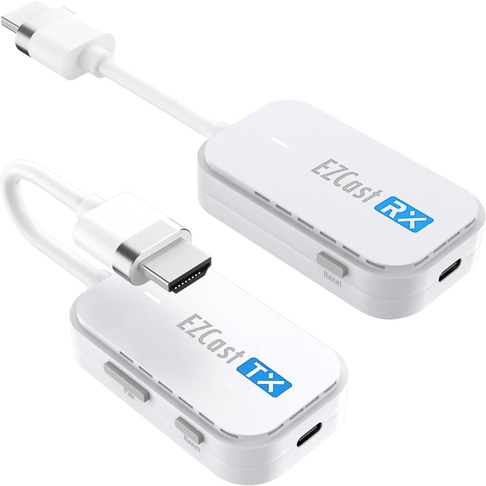 EZCast Wireless Display Transmitter & Receiver Kit, Type-C & HDMI Transmitters with Wireless Receiver, Plug & Play Screen Casting for Laptop/PC to TV/Projector (HDMI)