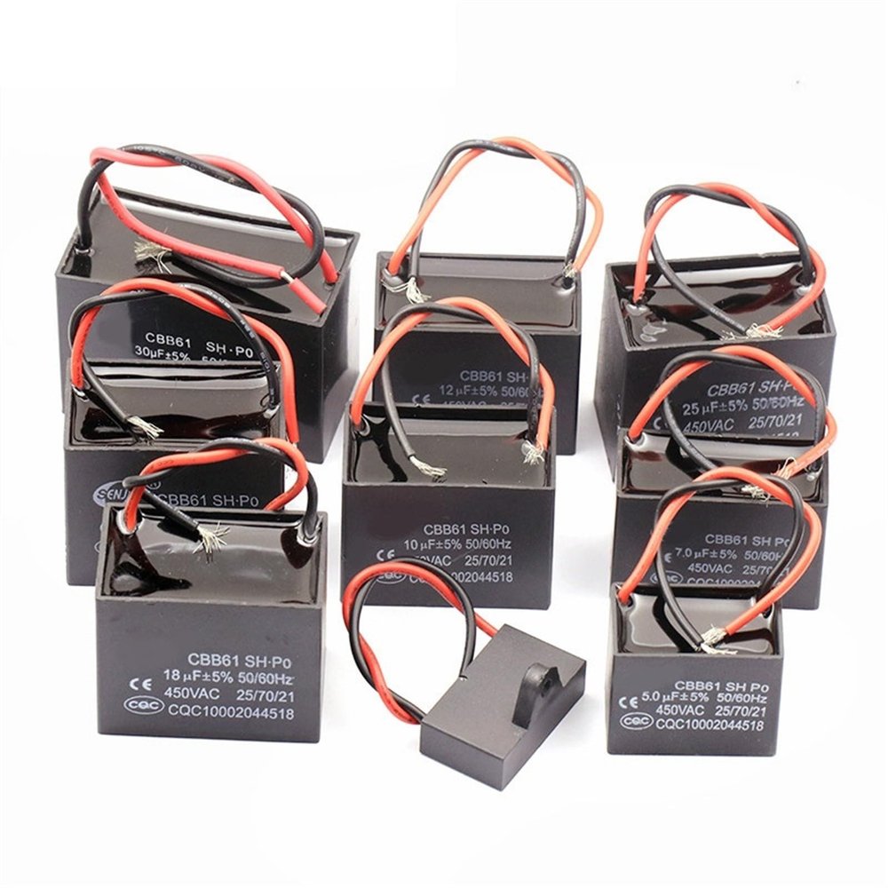 1pcs CBB61 Start capacitance AC Fan Capacitor 450V 1UF 1.2UF 1.5UF 2UF 2.5UF 3UF 3.5UF 4UF 4.5UF 5UF 6UF 7UF 8UF 10UF 12UF (Size : CBB61 18UF)