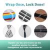 Kanemc 240Pcs Clear Cable Ties Mounts, 5.9'' Heavy Duty Zip Ties 120Pcs + 3/4" Adhesive Cable Holders 120Pcs, Self Locking Nylon Wire Ties Screw Hole Squares Anchor For Cord Organizer (Transparent) view 4