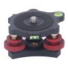 Camera Tripod Head Leveling Base, Camera Leveler Aluminum Alloy 3/8 Inch Thread 3 Bubble Level Triple Wheel Leveler for Macro Panoramic Photography view 1