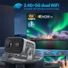 A10 Portable Mini Projector, Home Theater, Android 11, H713, BT, 5.2 dual WiFi, 6 LED HD 4K, 3D 200ANSI, 1080P, TV movie projector view 3