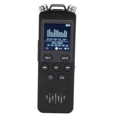 Digital Voice Recorder Voice Activated Recorder for Lectures, Meetings, Interviews, 1.44in Color Screen WAV MP3 PlayerRepeat Function 1536Kbps Password Function (#13)