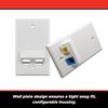 Simply45 2-Port Angled Keystone Wall Plate - White, Standard Single Gang, UL Certified, Reinforced Screw Holes - 25-Pack - S45-3202AW-25 view 3