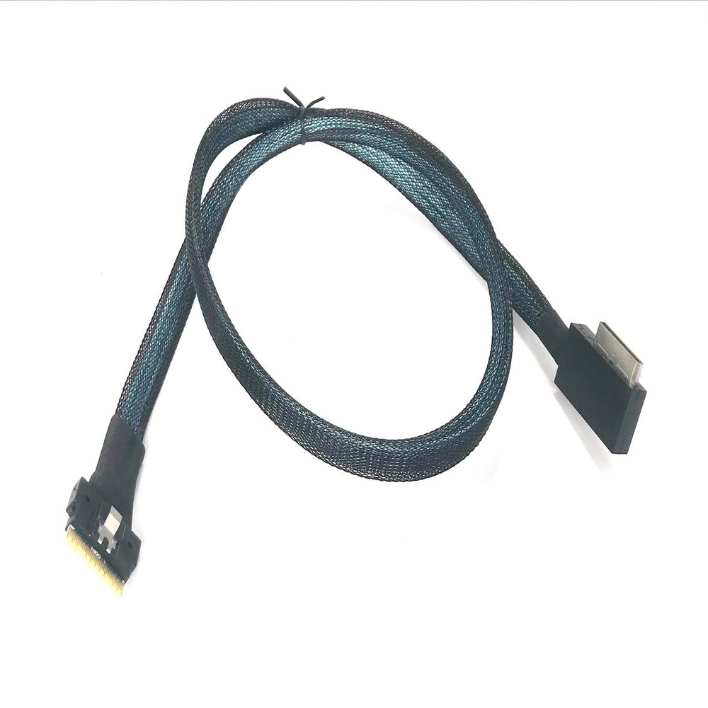 Micro SATA Cables SlimSAS 8i to Side Angled OCulink 8i Cable - 750mm | High-Speed Data Transfer, Durable Construction, Plug-and-Play Design