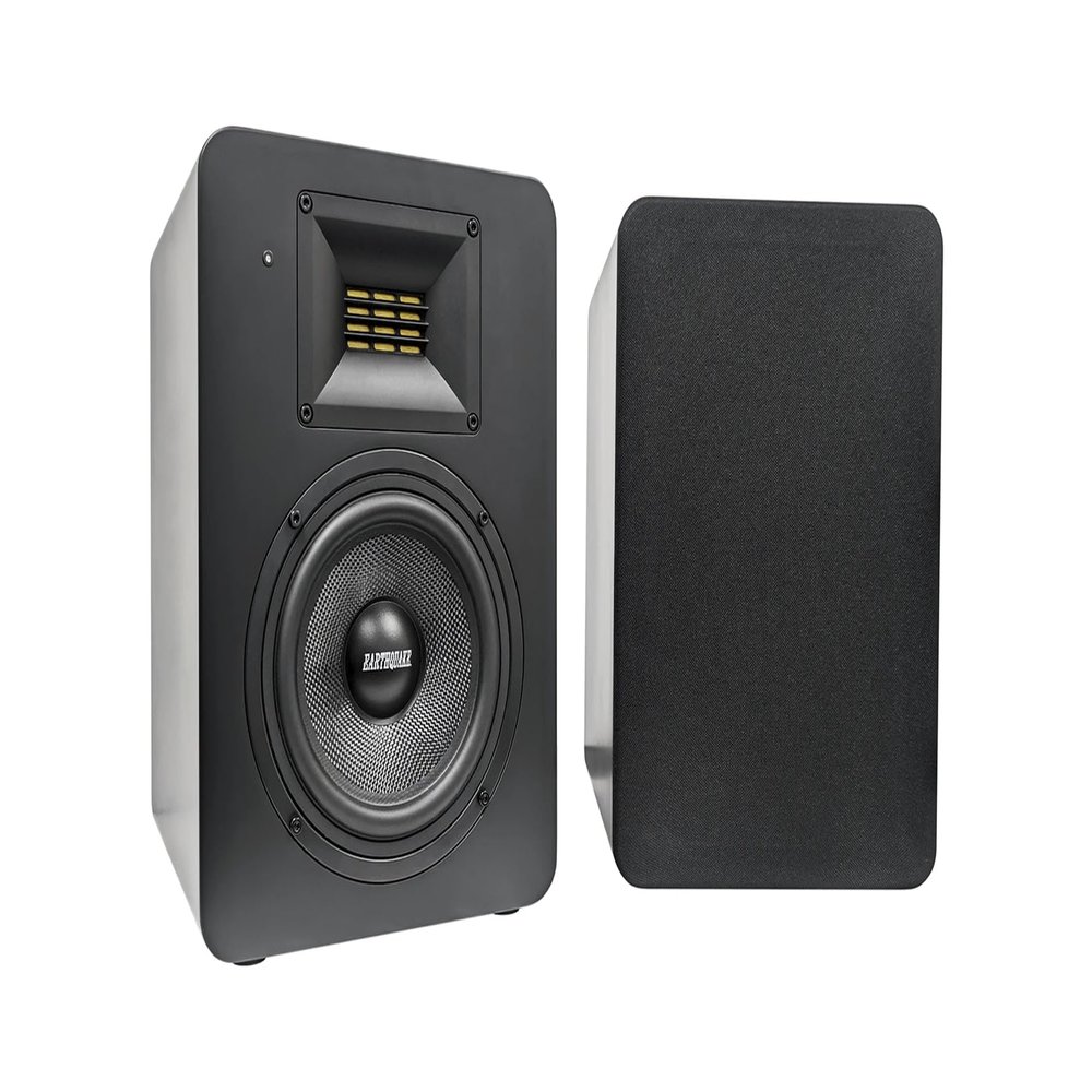 EARTHQUAKE SM6BT 6.5-inch Professional Studio Monitor Speaker Pair with 2-inch Ribbon Tweeter and Bluetooth Wireless v5.3 for Music Production and Mixing, 130W 2-Way, Matte Black
