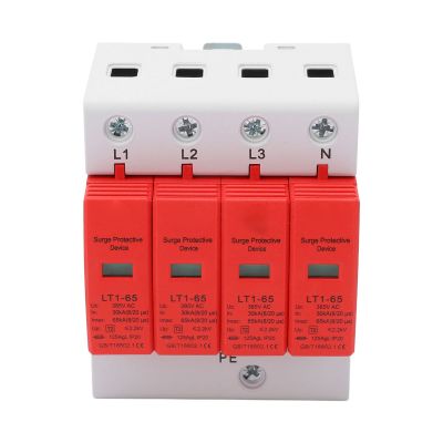 4P Surges Protective Device Breaker Protector Din Rail Low Voltage Protector Arrester Device for AC385V