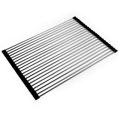 HOUZER RO-2000 - Stainless Steel Rolling Mat for All Kitchen Sinks, Multipurpose Rack for Drying Dishes, Washing Fruit, or Holding Utensils, Durable Sink Accessory